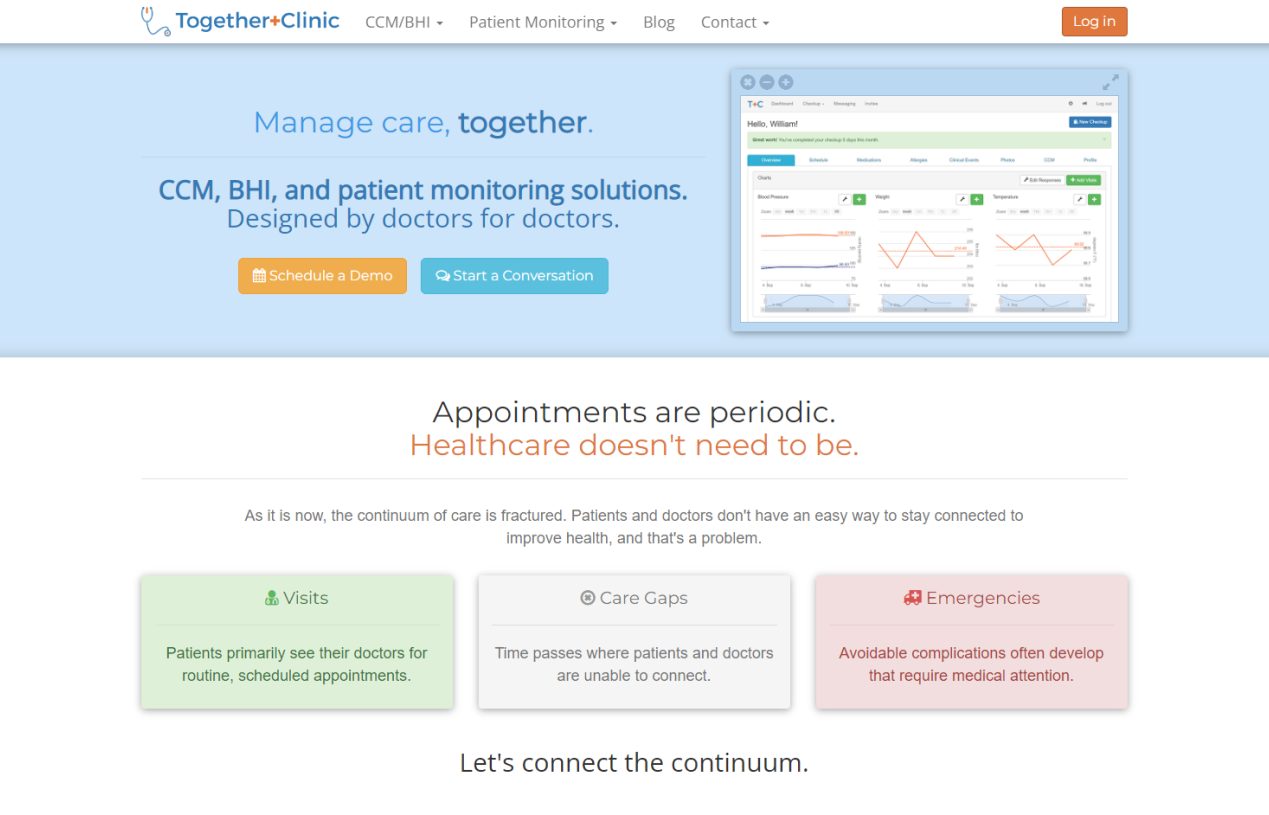 Together Clinic landing page